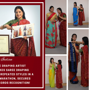 Stylist Kalpana Shah from Mumbai Performs Marathon Saree Draping for Straight 24 Hours in 226 Different Styles Enters Limca Book Records