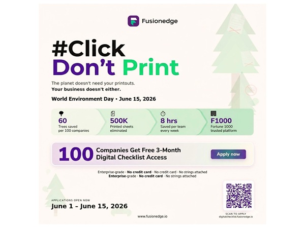 FusionEdge FusionEdge CAFM Platform Launches #ClickDontPrint Campaign- 100 Companies to Get Free Digital Checklist Access This World Environment Day 2026