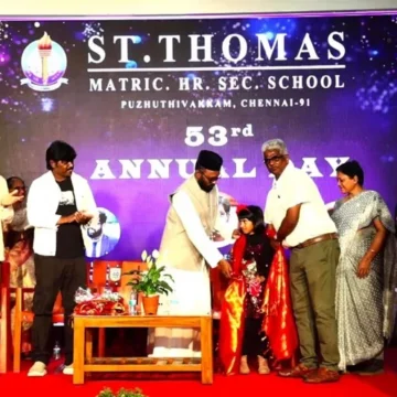 Victoria-Isaac-is-honoured-on-stage-at-the-53rd-Annual-Day-of-St.-Thomas-Matric-Hr.-Sec.-School-Puzhuthivakkam-Chennai The Future of Music Is Nine Years Old: Victoria Isaac Honoured at St. Thomas Matric Hr. Sec. School’s 53rd Annual Day