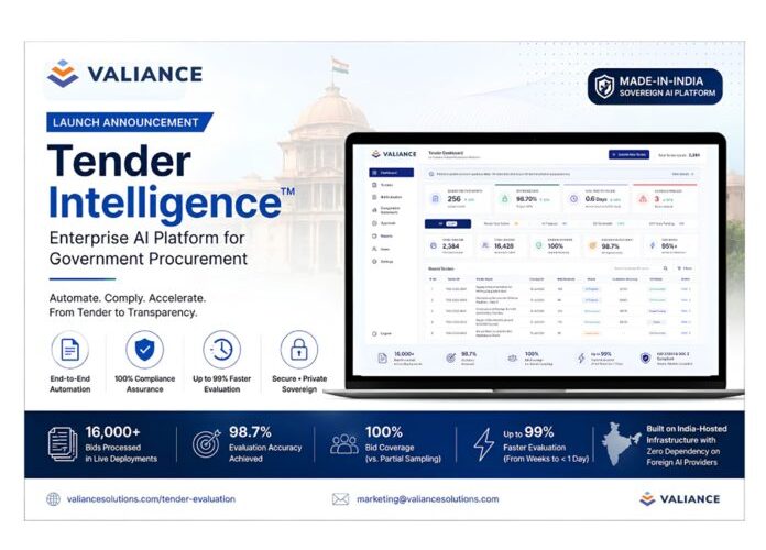 Valiance Solutions Launches Tender Intelligence, an Enterprise SaaS for Government Procurement